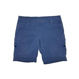Kühl Womens Splash Cargo Shorts Navy Blue Snap Pockets Hiking 6084 Plus Size 22W